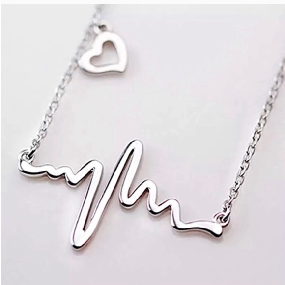 Jewelry - Stainless EKG Steel Heartbeat Necklace
